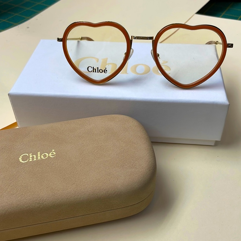 Chloe Heart Shaped Frames ce 2151 Caramel with Gold Hardware Brand new!! 😍
